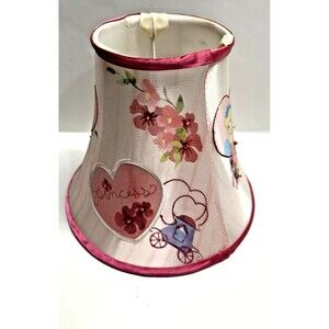 Pink lamp shade hearts flowers Disney Cinderella girls lamp shade princess